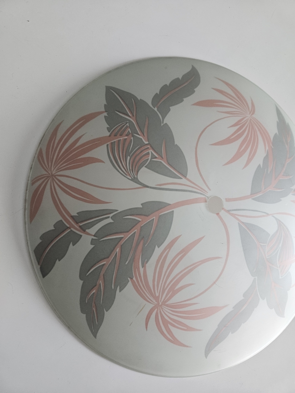 Vintage Mid Century Modern Palm Leaf/Palm Tree Ceiling Flush Mount Light Shade - Picture 10 of 12